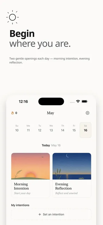 Today view — your morning and evening pages