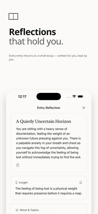 A reflection, held gently